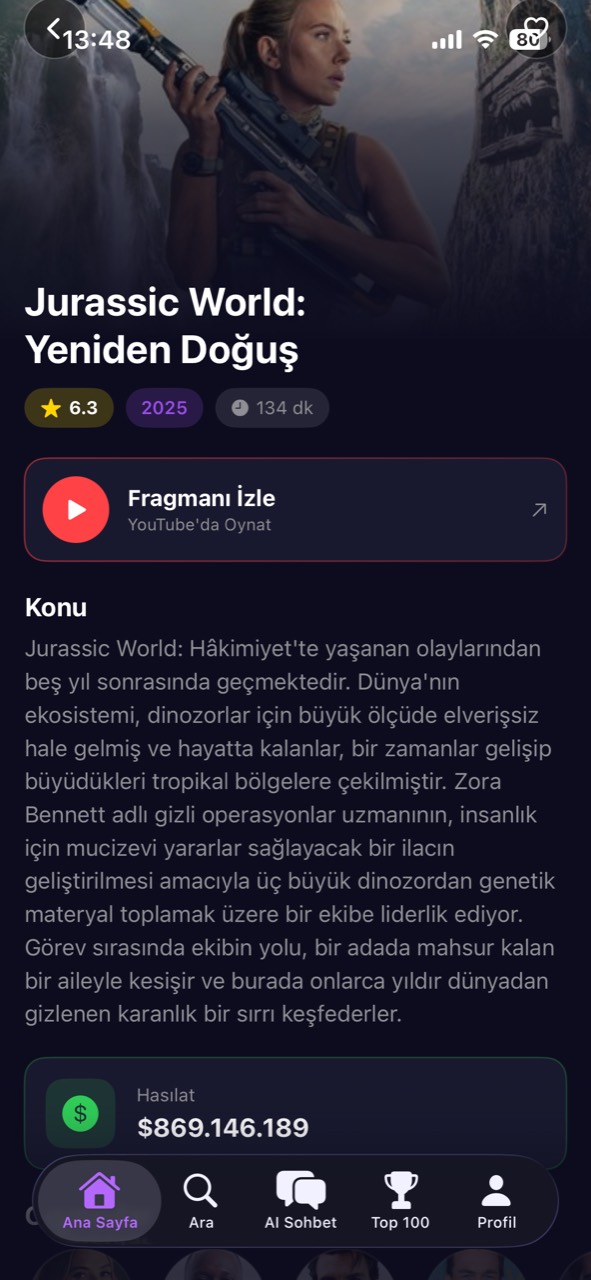 imadepopcorn film detay ekranında konu, puan, süre ve fragman bilgileri